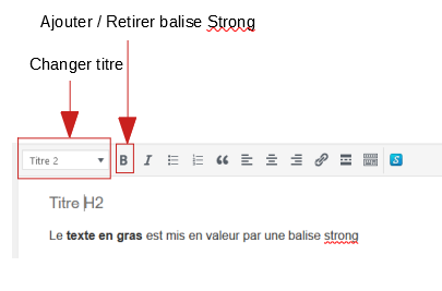 selectionner balise hn titre ou strong