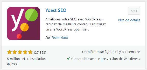 Installation Yoast SEO