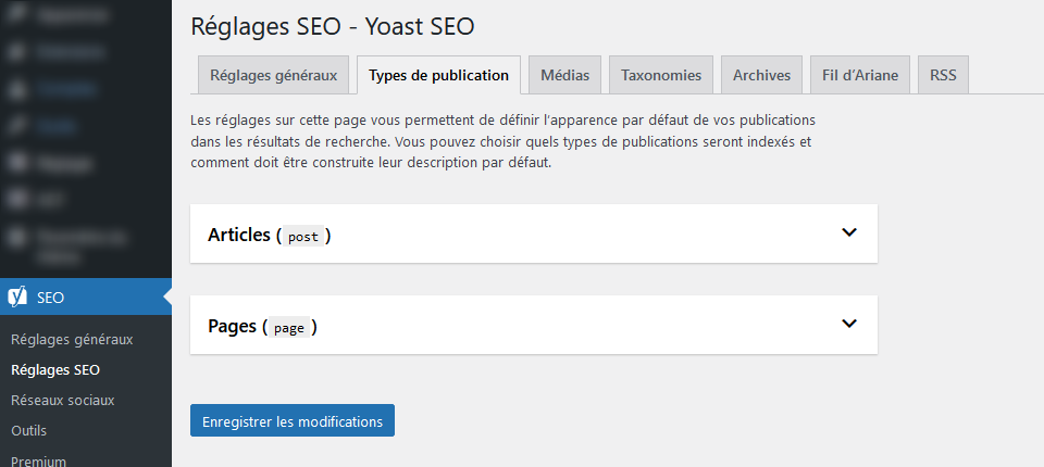 Indexation pages sur Yoast SEO