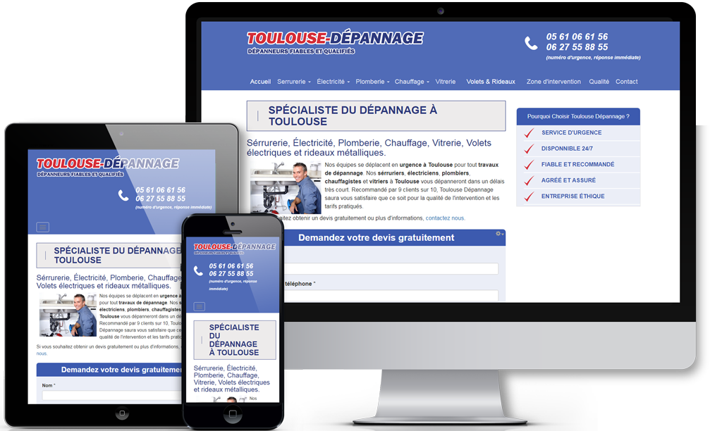 Toulouse Dépannage site Internet responsive design